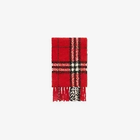 Check Alpaca Wool Blend Bouclé Scarf in Post red | Burberry® Official