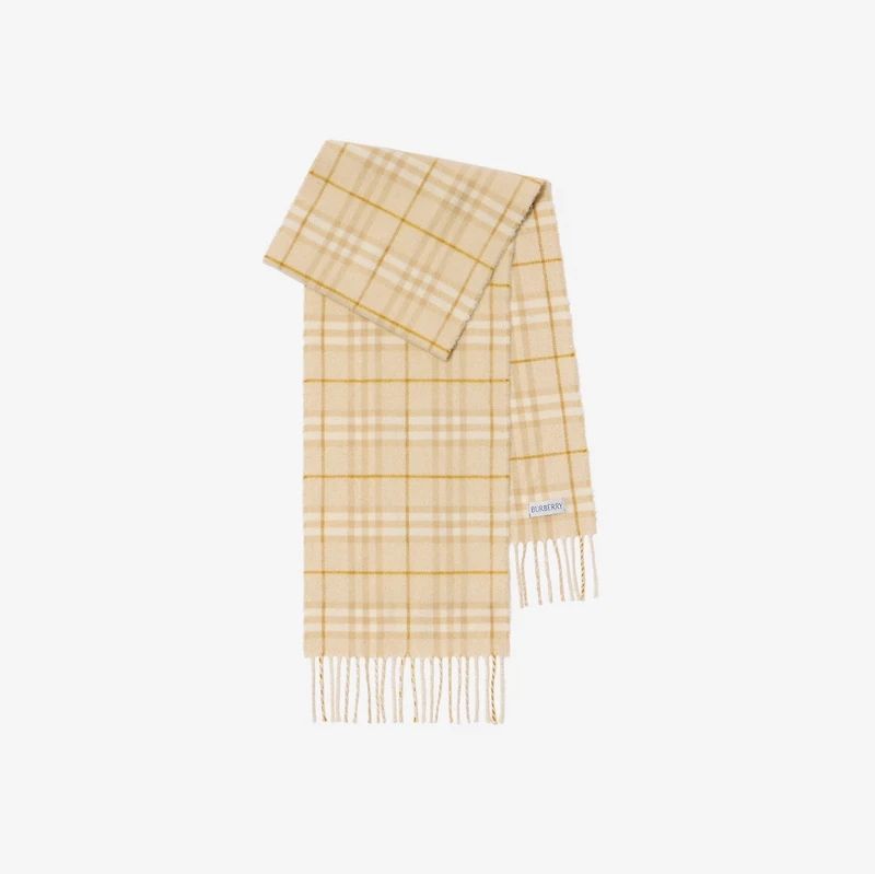 Check Cashmere Blend Scarf in White denim - Children | Burberry® Official