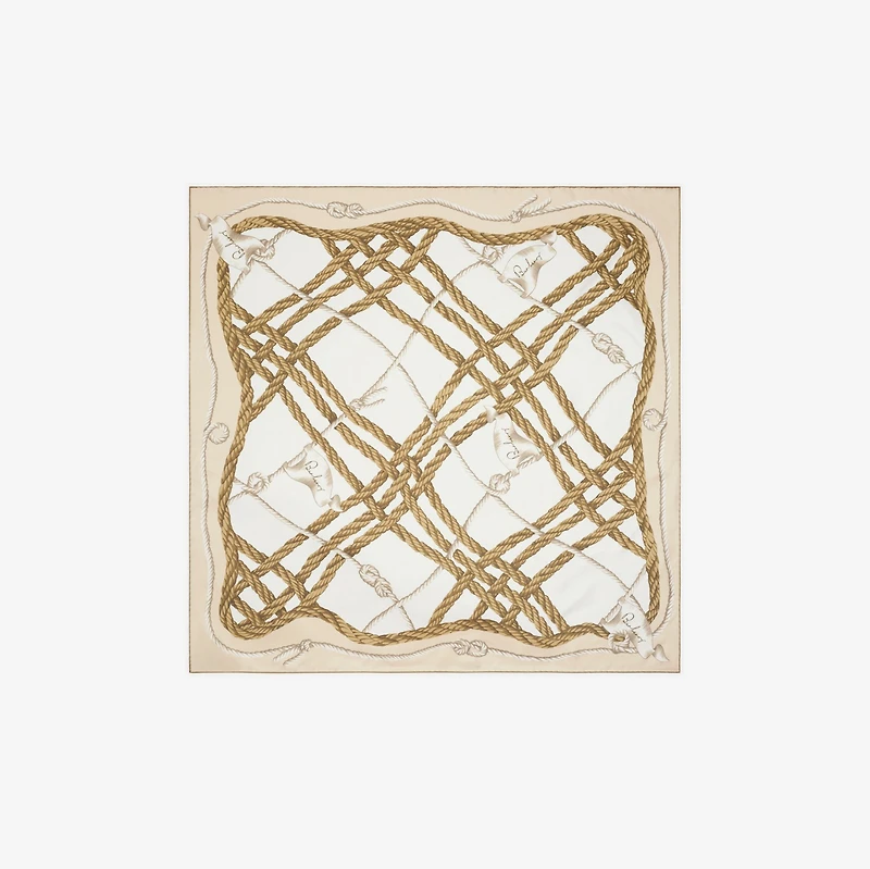 Knot Check Silk Scarf in Thatch | Burberry® Official