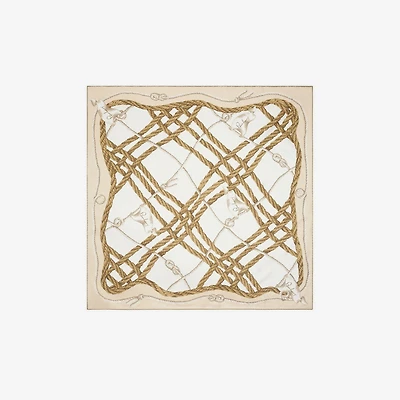 Knot Check Silk Scarf in Thatch | Burberry® Official