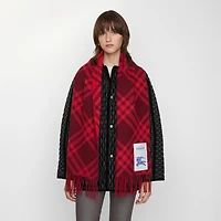 Check Cashmere Scarf in Oxblood red | Burberry® Official