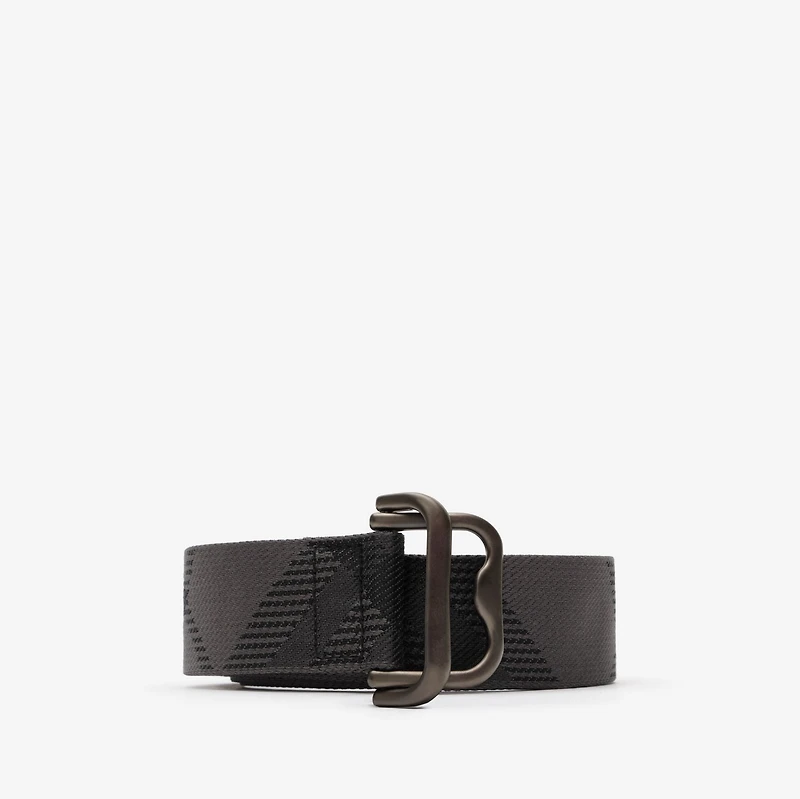 Check Webbing Belt in Iron grey - Men, Nylon | Burberry® Official