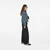 Cropped Reversible Check Hooded Jacket in Pewter - Women, Nylon | Burberry® Official