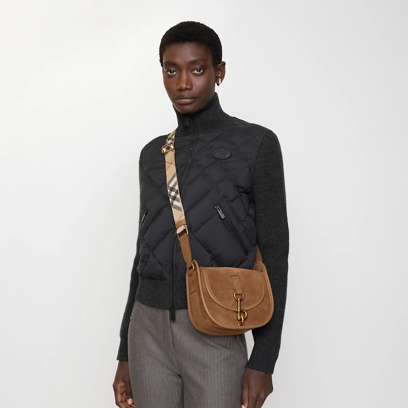 Mini B Clip Messenger Bag in Hazel brown - Women | Burberry® Official