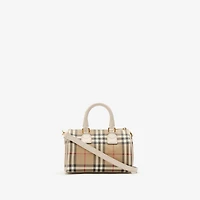 Mini Check Bowling Bag in Vintage check/soap beige - Women, Cotton, Technical | Burberry® Official