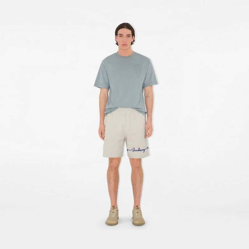 Knot Logo Cotton Shorts in Sail - Men | Burberry® Official