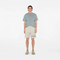Knot Logo Cotton Shorts in Sail - Men | Burberry® Official
