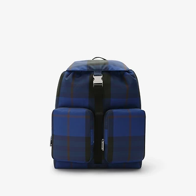 Medium Check Backpack in Knight blue - Men | Burberry® Official