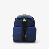 Medium Check Backpack in Knight blue - Men | Burberry® Official