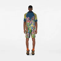 Highgrove Fountain Silk Shorts in Harbour green - Men | Burberry® Official