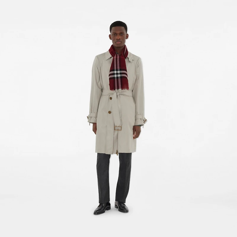 Wide Check Wool Scarf in Oxblood | Burberry® Official