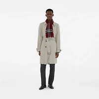 Wide Check Wool Scarf in Oxblood | Burberry® Official