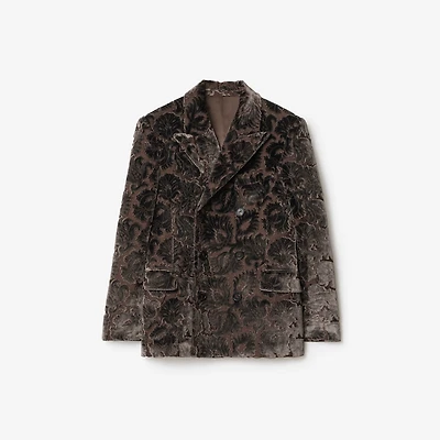 Vine Velvet Tailored Jacket in Bear brown - Men | Burberry® Official