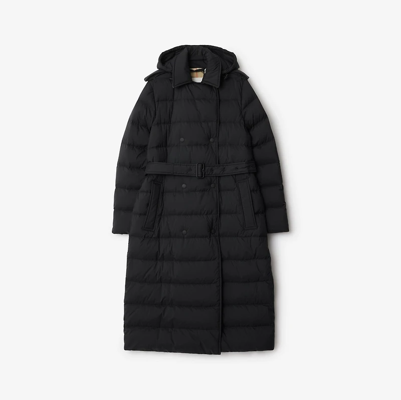 Long Nylon Hooded Puffer Coat in Black - Women | Burberry® Official