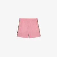 Check Trim Swim Shorts in Mallow pink - Men, Nylon | Burberry® Official