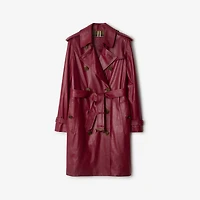 Mid-length Leather Kensington Trench Coat in Ripple - Women | Burberry® Official