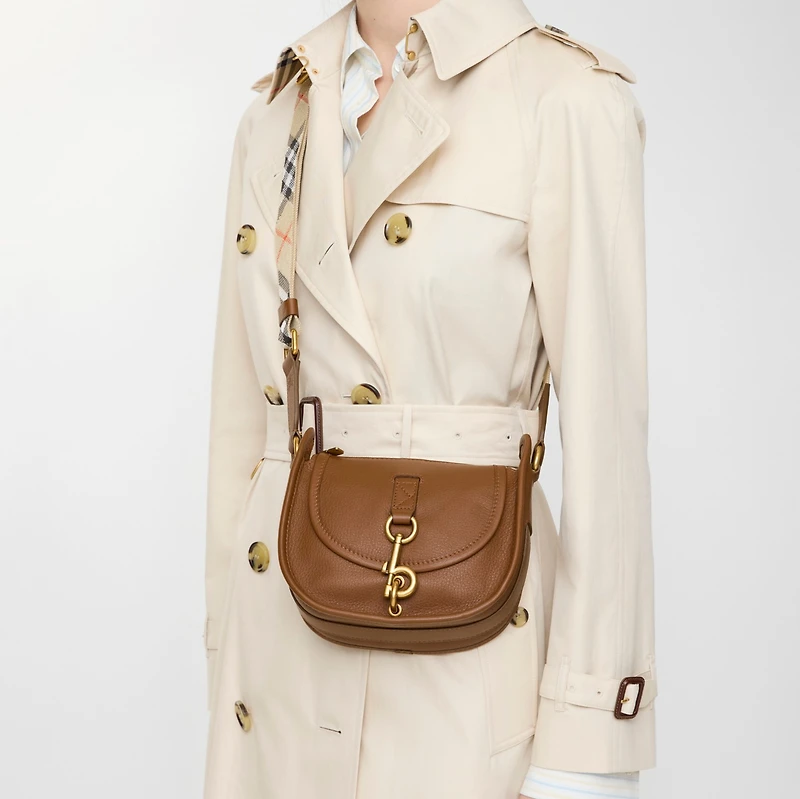 Mini B Clip Messenger Bag in Hazel brown - Women, Leather | Burberry® Official