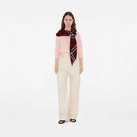 Wide Check Wool Scarf in Oxblood | Burberry® Official