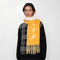 Reversible Logo Alpaca Wool Blend Scarf in Crown yellow | Burberry® Official