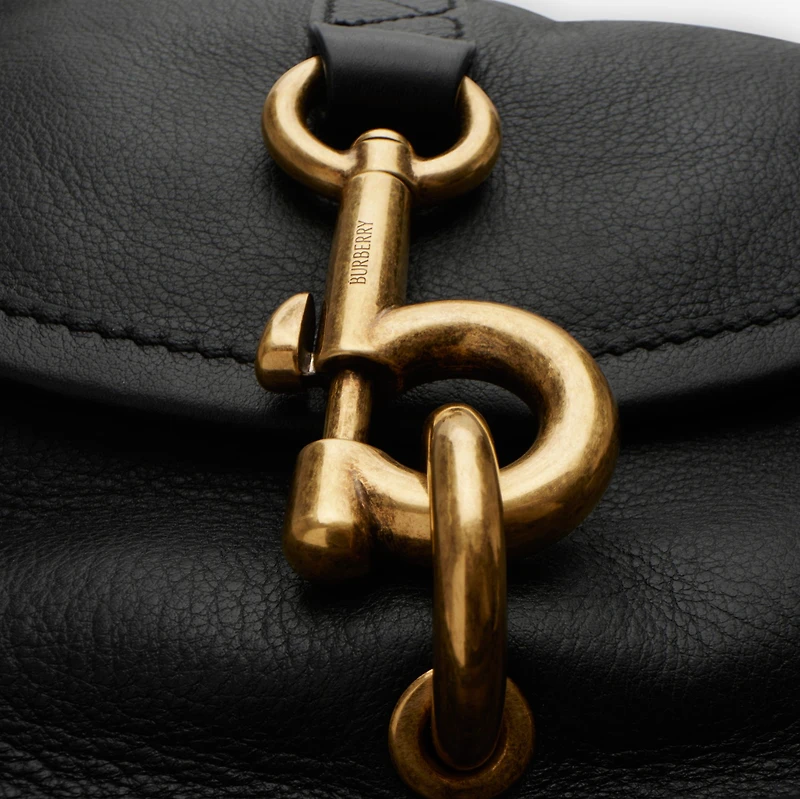 Small B Clip Messenger Bag in Black - Women, Leather | Burberry® Official
