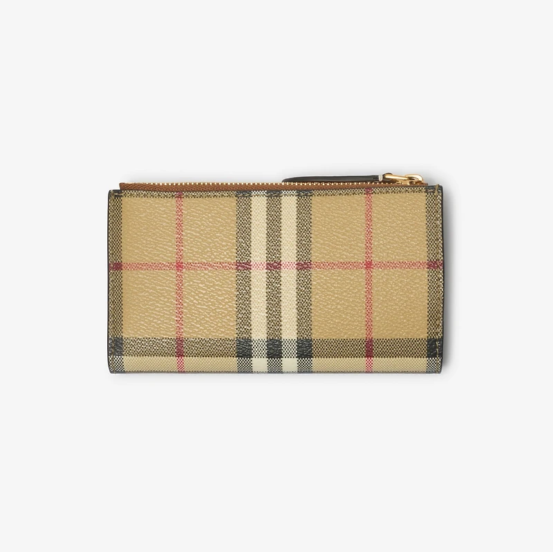 Check Bifold Wallet in Archive beige/briar brown