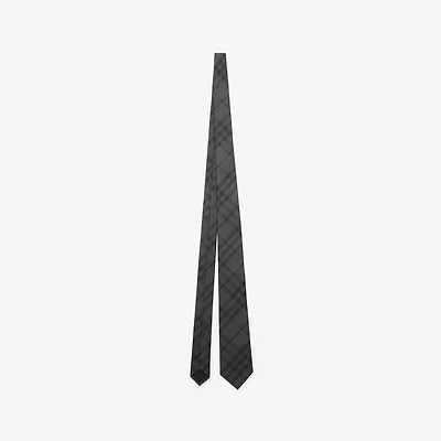 Check Silk Tie in Coal grey - Men | Burberry® Official