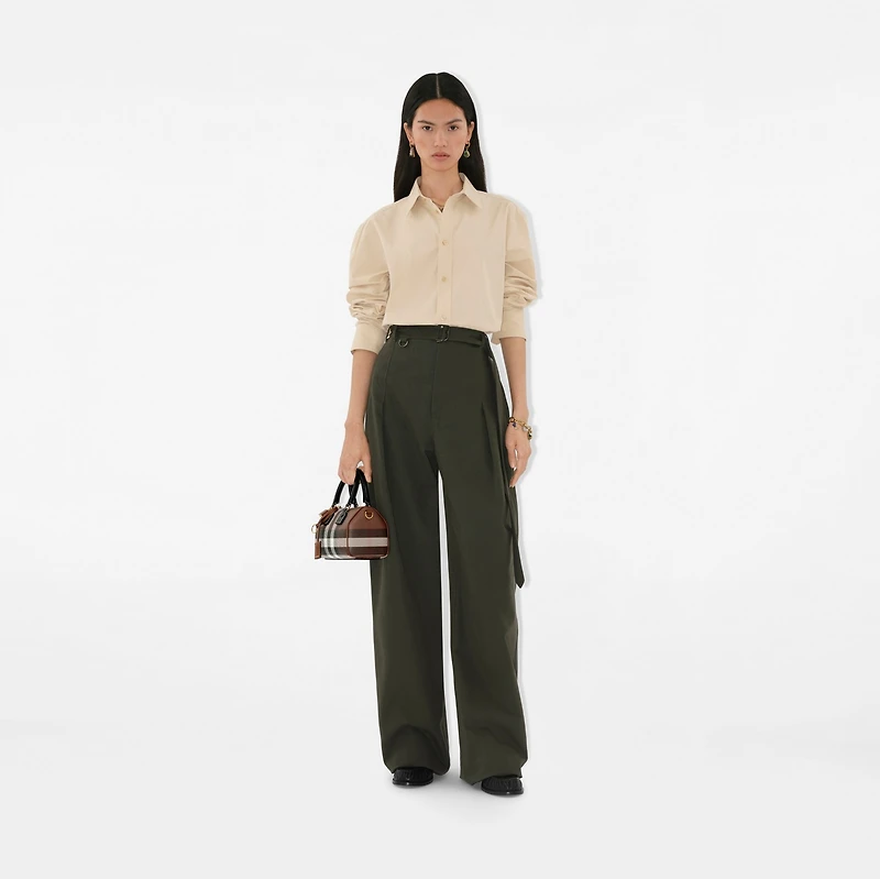 Mini Check Bowling Bag in Dark birch brown - Women | Burberry® Official