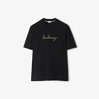 Check EKD Cotton T-shirt in Black - Men | Burberry® Official
