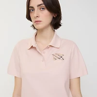 EKD Check Cotton Polo Shirt in Bouquet pink - Women | Burberry® Official