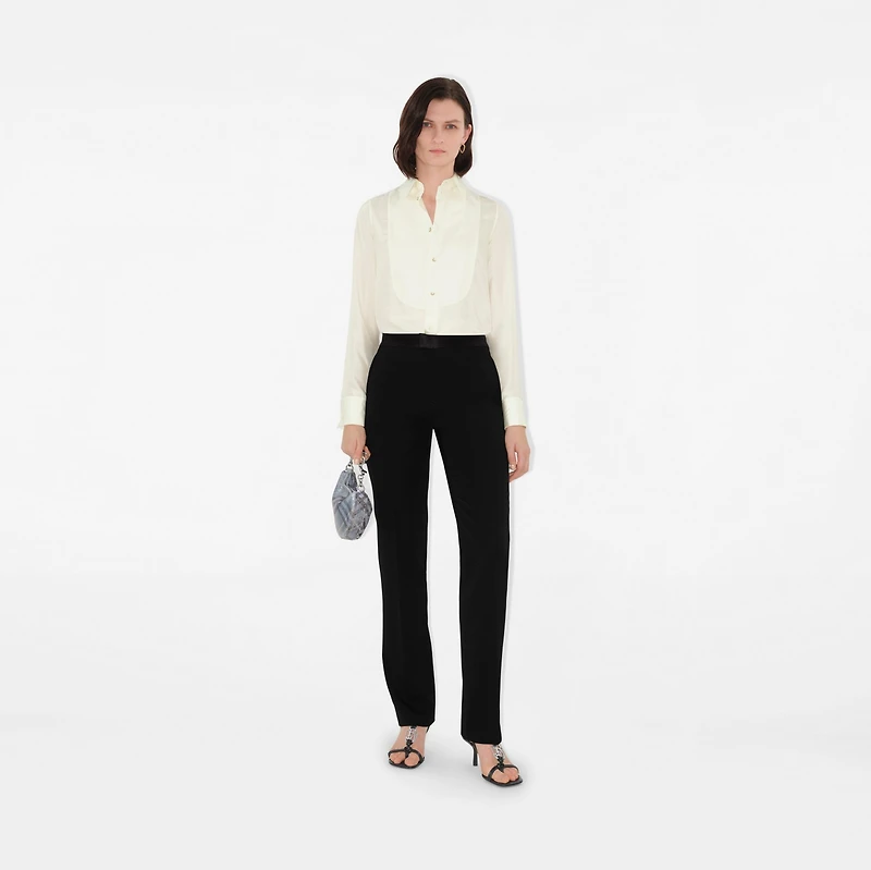 Wool Tuxedo Trousers in Black - Women | Burberry® Official