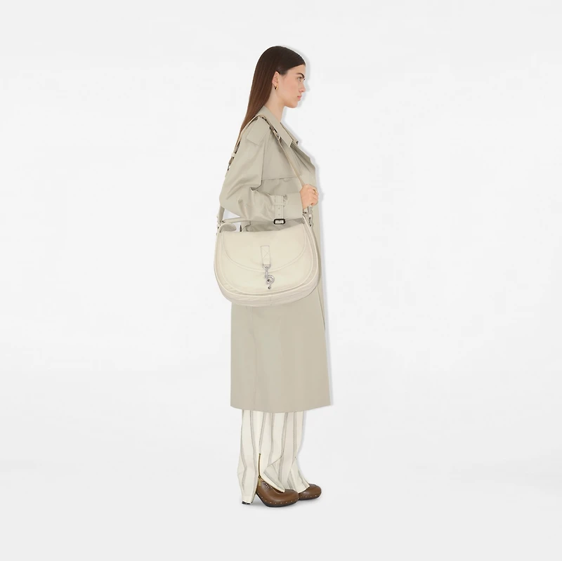 B Clip Messenger Bag in Soap beige - Women