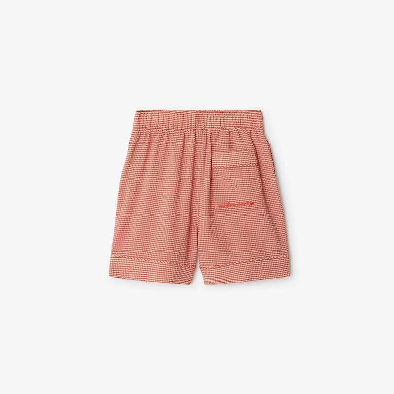 Gingham Cotton Shorts in Orange red | Burberry® Official