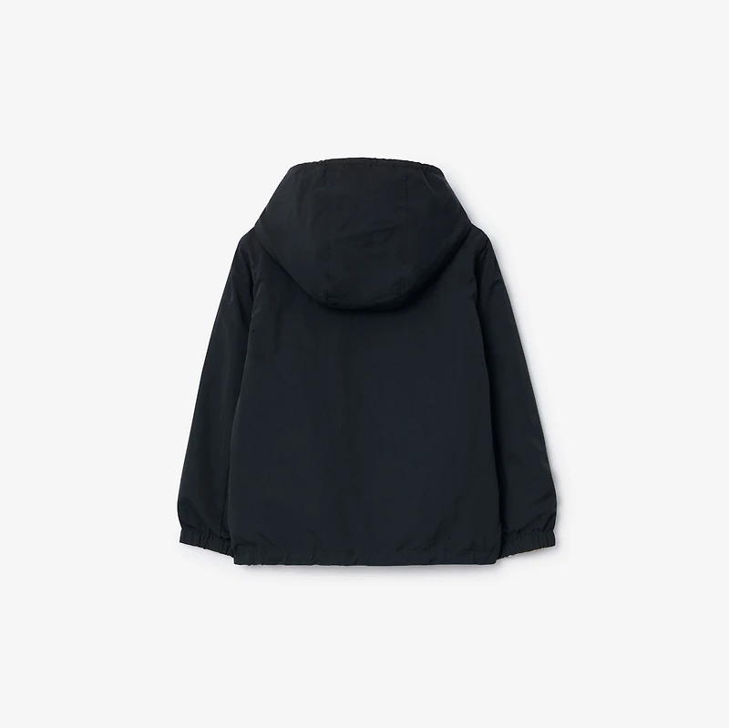 Reversible Check Hooded Jacket in Sand beige | Burberry® Official