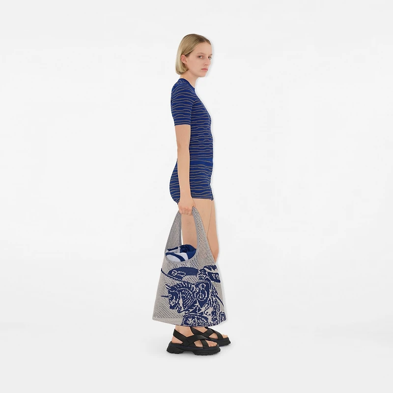 Large EKD Crochet Bag in White | Burberry® Official