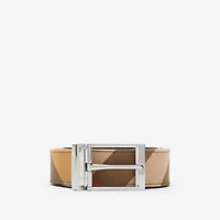Reversible Check Belt in Taupe brown - Men | Burberry® Official