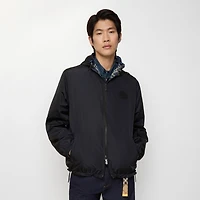 Reversible Check Hooded Jacket in Pilot blue - Men, Nylon | Burberry® Official