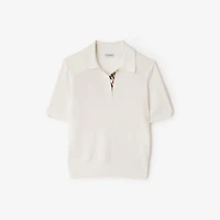 Wool Polo Shirt in Chalk - Women | Burberry® Official