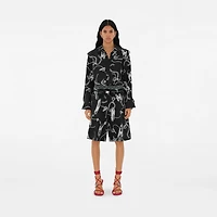 Knight Hardware Silk Shirt in Silver/black - Women | Burberry® Official