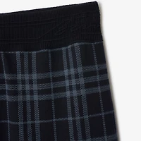 Check Stretch Cotton Blend Shorts in Ink - Men, Nylon | Burberry® Official