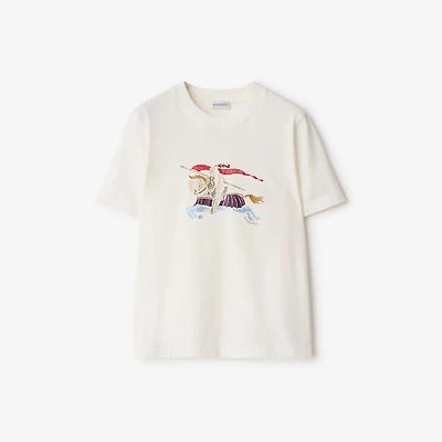 Crystal EKD Cotton T-shirt in Chalk - Women | Burberry® Official