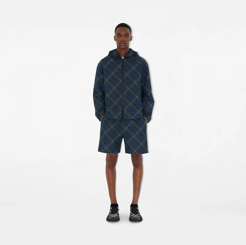 Check Twill Shorts in Midnight - Men, Nylon | Burberry® Official