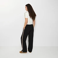 Check Trim Cotton Track Pants in Black - Women | Burberry® Official