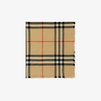 Check Wool Scarf in Sand | Burberry® Official