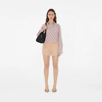 Nylon Cotton Shorts in Teacup - Women | Burberry® Official