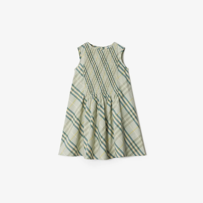 Check Cotton Dress in Breeze | Burberry® Official