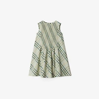 Check Cotton Dress in Breeze | Burberry® Official