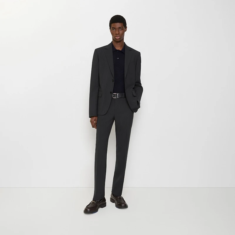 Wool Blend Tailored Trousers in Midnight grey melange - Men | Burberry® Official