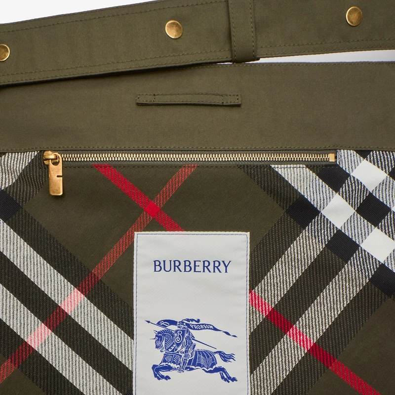 Medium Trench Tote in Military - Men, Cotton Gabardine | Burberry® Official