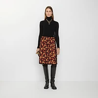 Geranium Leaf Quilted Nylon Skirt in Poppy red - Women | Burberry® Official