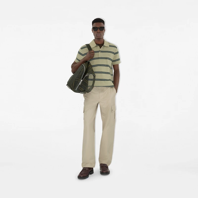 Striped Cotton Polo Shirt in Shire - Men | Burberry® Official
